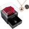 Preserved Rose with I Love You Necklace 100 Languages Jewelry Gift Box