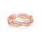 Love Eternal Braided Pave Zirconia Ring Sterling Silver Rose Gold Plated