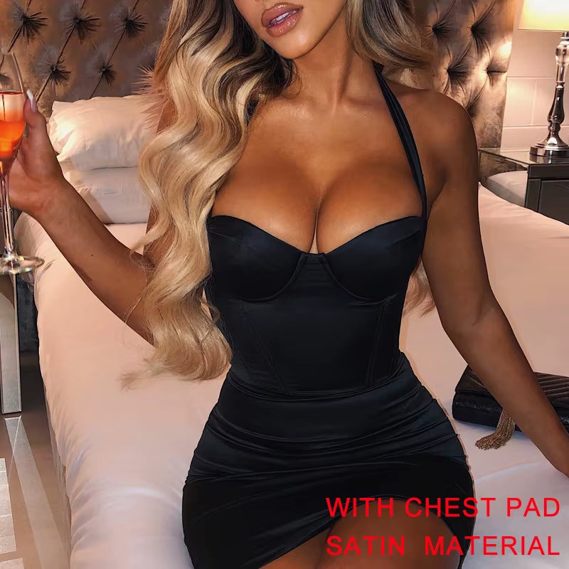 Night Club Party Woman Dress Sexy Bodycon Glitter Strapless Mini Short Prom Robe 2024 Summer Elegant Ruched Black Vestidos